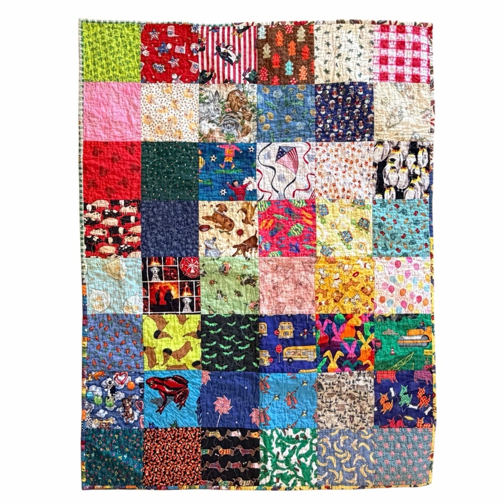Small hand crafted patchwork child theme quilt